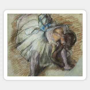 Dancer Adjusting Her Shoe by Edgar Degas Magnet